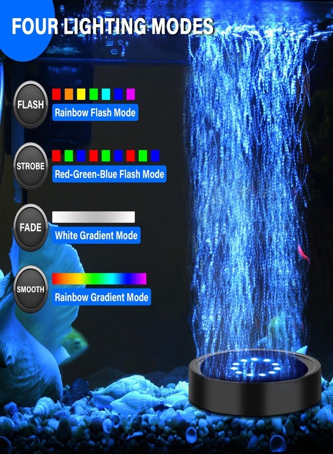 fishkeeper Aquarium Air Bubble Light, LED Fish Tank Bubbler Stone Disk with 11 Super Bright Lamp Beads, 16 Colors and 4 Modes Adjustable for Fish Tank Decoration Oxygenation - Image 4